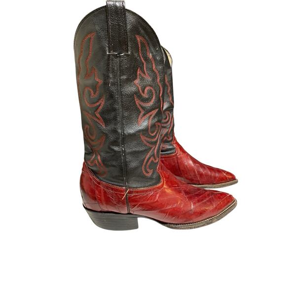 Vintage Eel Burgandy Men\'s Boots Sz 9.5 Not Nicona Or Dan Post Mark Wore Off main image 11